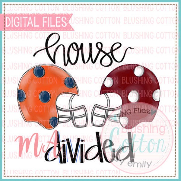 House Divided with Crimson White and Orange Navy PNG Watercolor Design   BCMA