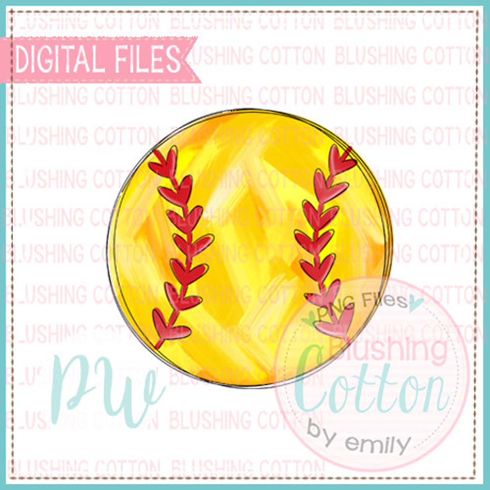 Softball Watercolor Artwork Digital File for Printing and - Etsy