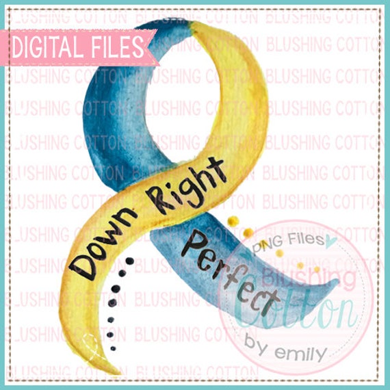 Downs Syndrome Ribbon 1 2 3 &4 PNG Watercolor Artwork Etsy