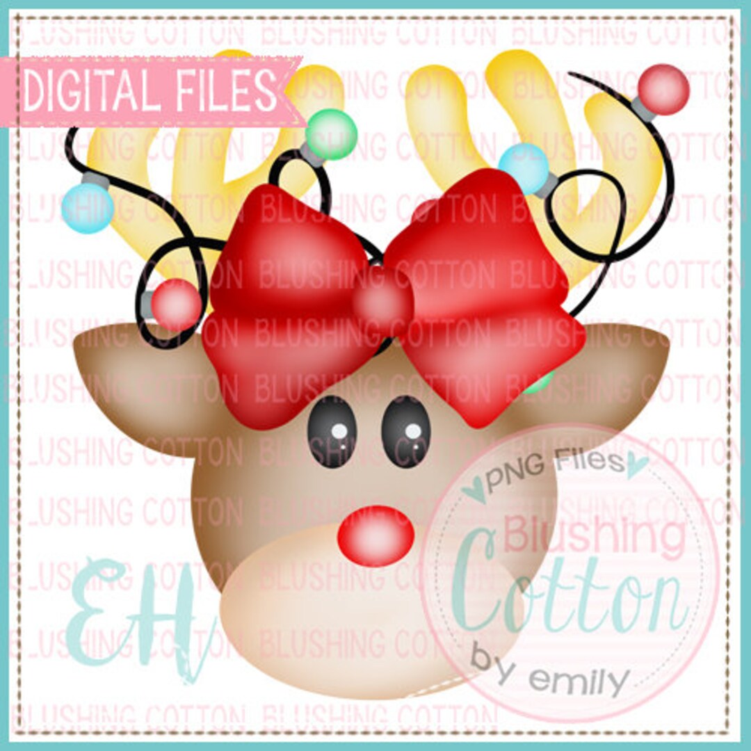 Small Nose Rudolph Girl Design Digital File - for Printing and Other ...