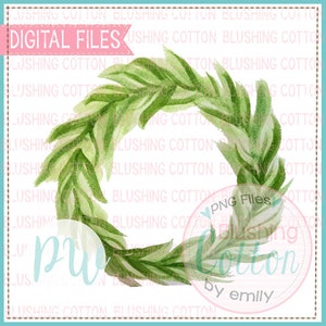 Wreath Design Watercolor PNG Artwork Digital File - para impresión y otras artesanías