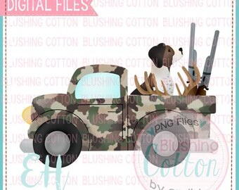 Camo Hirsch Jagd LKW mit Beißer Hund Design PNG Kunstwerk Digitale Datei - zum Drucken und für anderes Kunsthandwerk