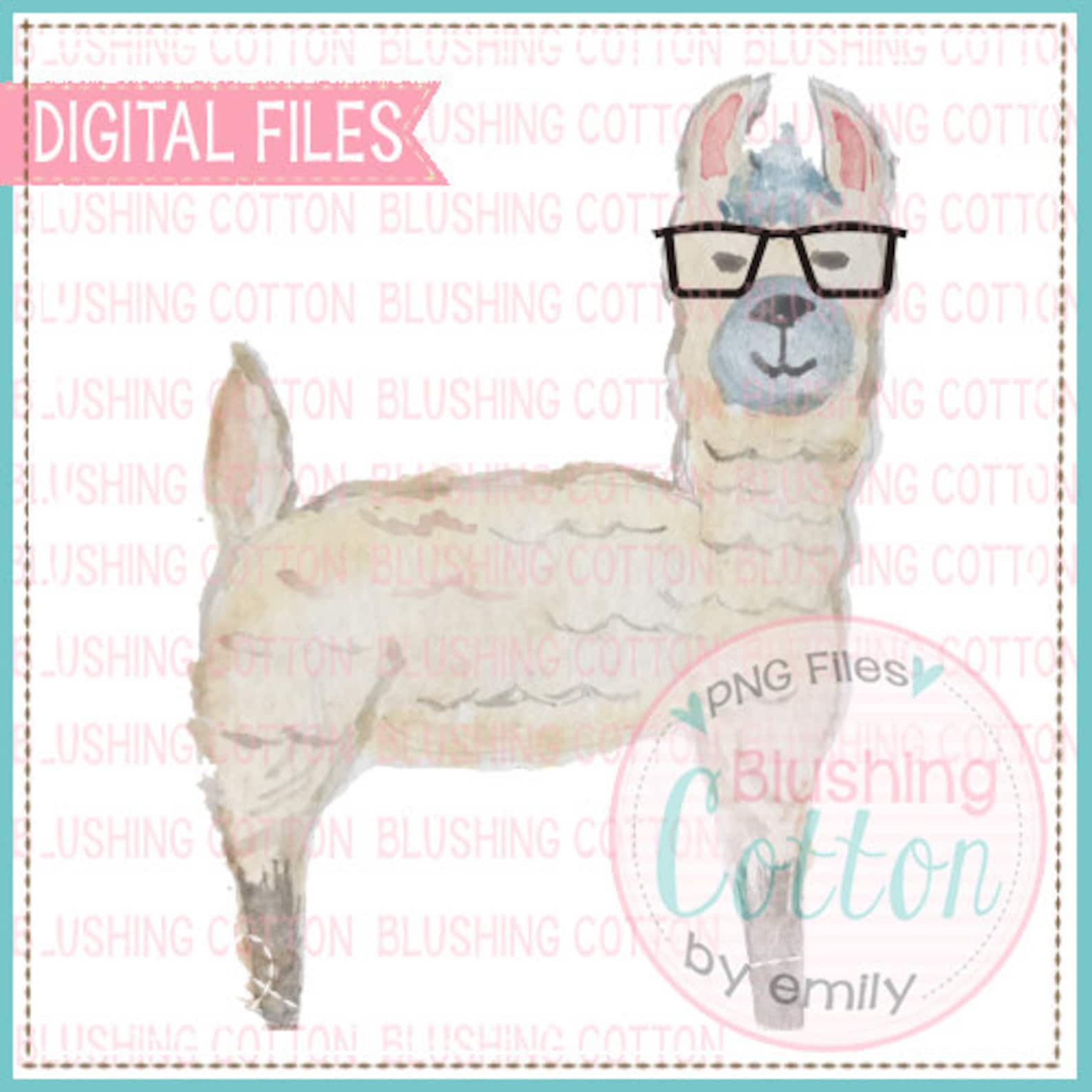 Llama With Glasses PNG Watercolor Artwork Digital File for - Etsy