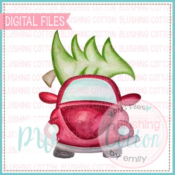 Red Bug with Whimsy Tree Handpainted Watercolor Design PNG Artwork Digital File - for printing and other crafts