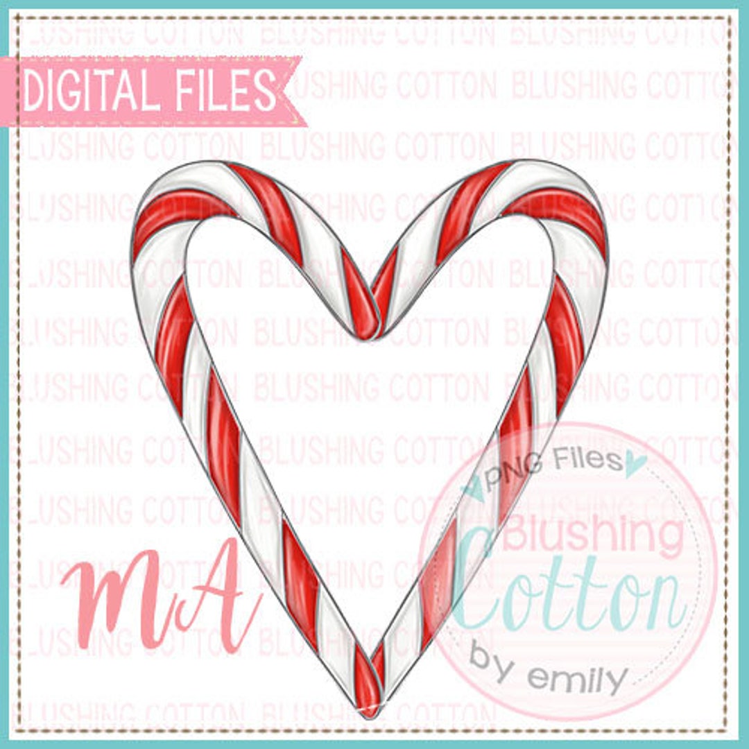 Candy Cane Heart Design BCMA Etsy