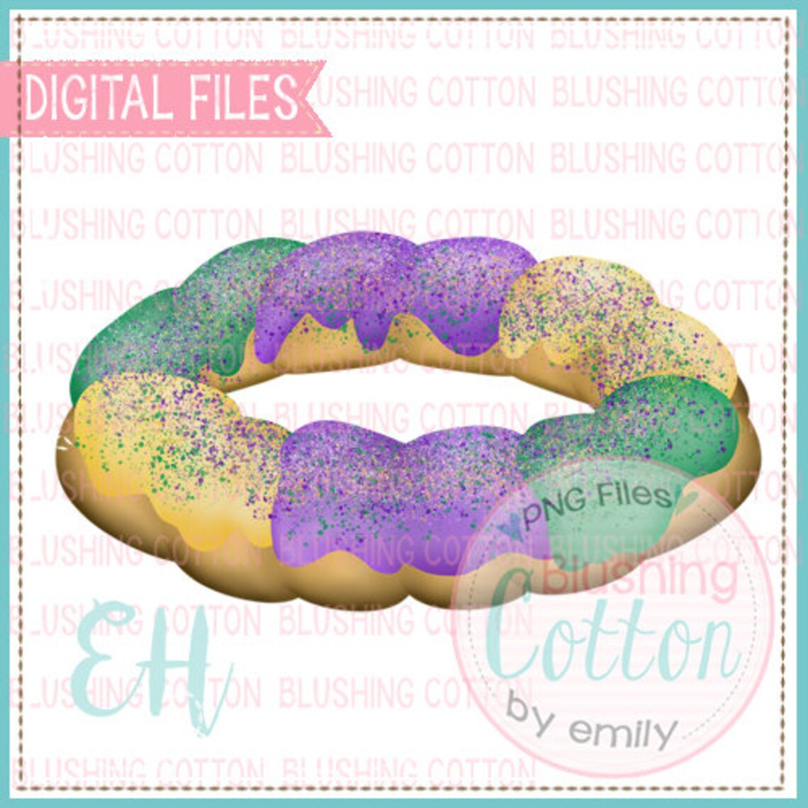Sprinkles King Cake PNG Watercolor Artwork Digital File for Etsy