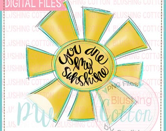 You Are My Sunshine Acuarela Diseño PNG Arte Archivo Digital - para impresión y otras artesanías