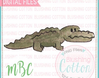 Alligator Watercolor PNG Artwork Digital File - for printing and other crafts