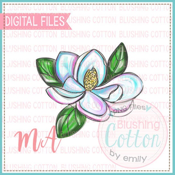 Colorful Magnolia Design PNG Artwork Digital File - for printing and other crafts