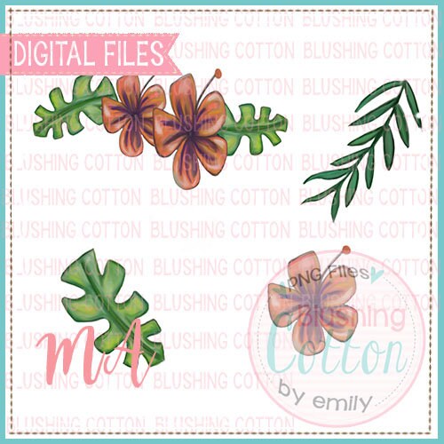 Tropical Flower Design Bundle PNG Artwork Digital File for | Etsy