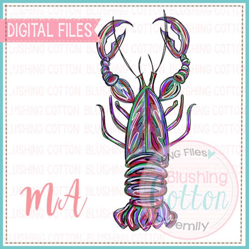 Colorful Crawfish Watercolor Design PNG Artwork Digital File - Etsy