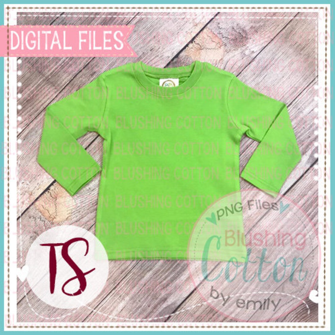 Digital File Only BB Blanks Lime Green Boys Tshirt Mock up Flat Lay