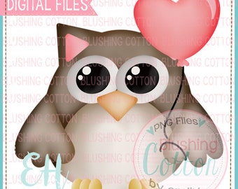 Valentinstag Roller Eule PNG Kunstwerk Digitale Datei - zum Drucken und anderen Basteln