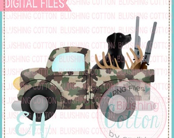Camo Hirsch Jagd LKW mit Black Lab Design PNG Kunstwerk Digitale Datei - für den Druck und andere Handarbeiten