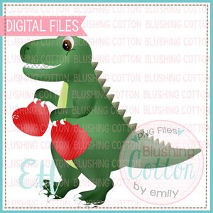 May include: A cartoon illustration of a green dinosaur holding two red heart-shaped objects. The dinosaur has a friendly expression and is set against a white background with the text "DIGITAL FILES".