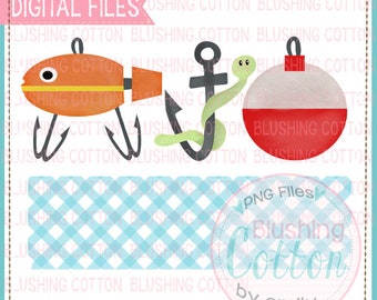 Fishing Trio with Name Plate Watercolor Design PNG Artwork Digital File - for printing and other crafts