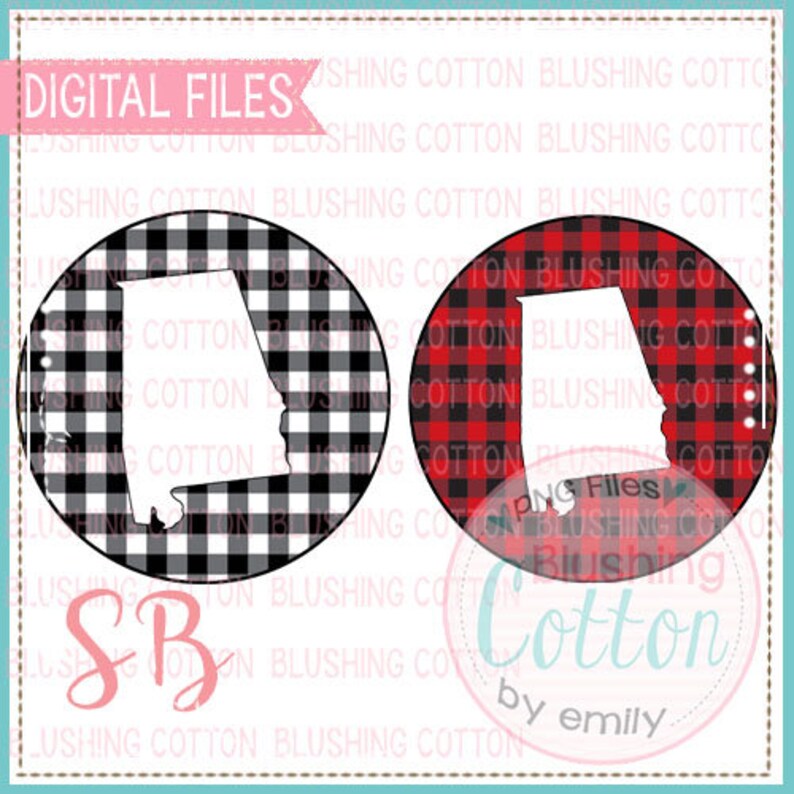 Alabama Buffalo Plaid Circle Set Design PNG Artwork Digital - Etsy