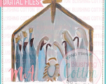 Nativity with Wise Men Design PNG Artwork Digital File - for printing and other crafts