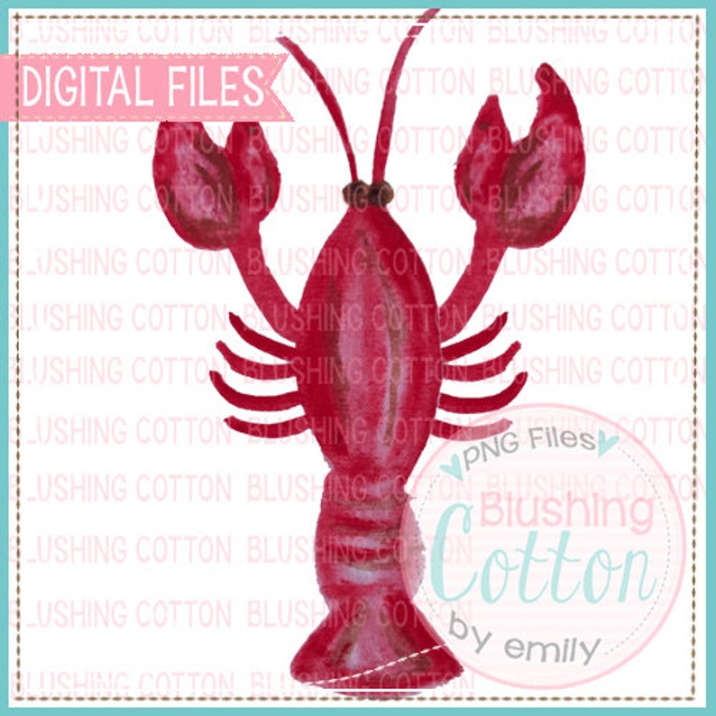 Crawfish Beach Sea Creature PNG Watercolor Artwork Digital File for printing and other crafts image 1