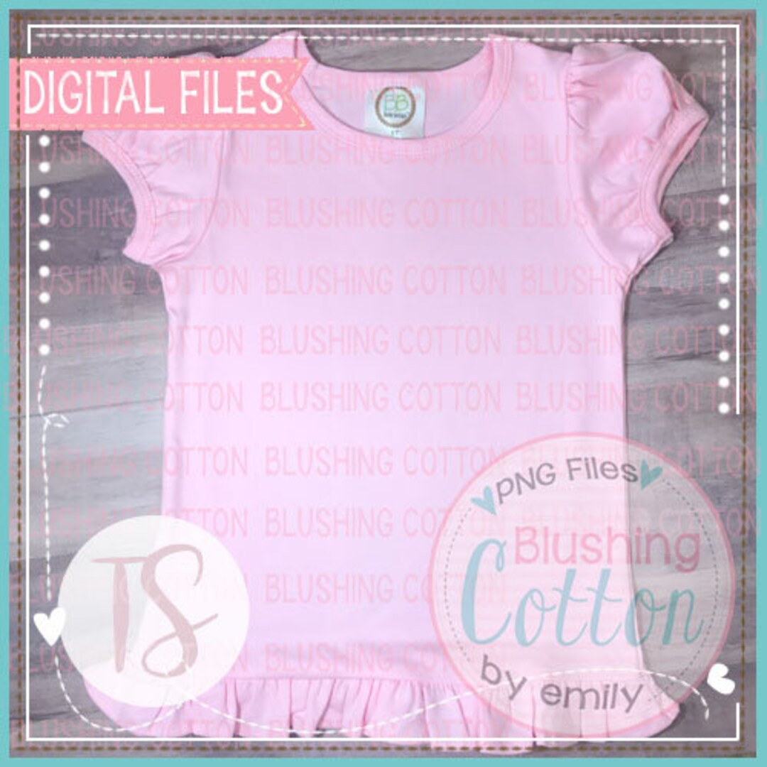 Digital File Only BB Blanks Pink Puff Short Sleeve Top Flat Lay Layout