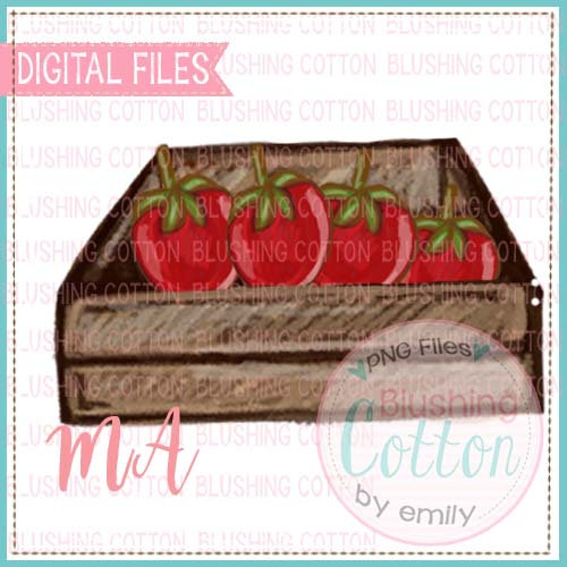 Crate of Tomatoes Watercolor Design PNG Artwork Digital File | Etsy