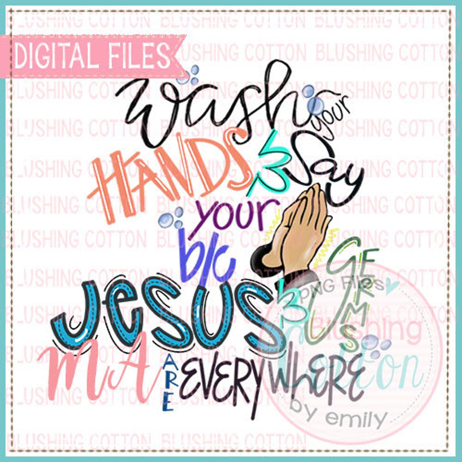 Jesus and Germs Design PNG Artwork Digital File for Printing and Other ...