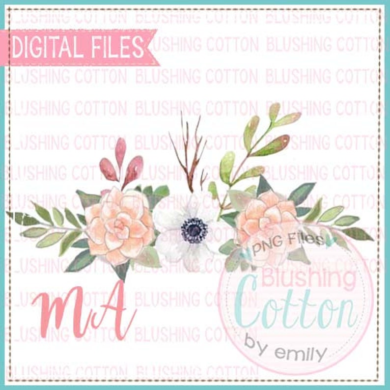 Autumn Flower Swag Design Watercolor PNG Artwork Digital File - Etsy