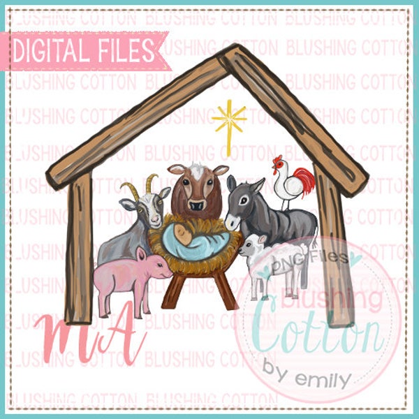Manger Scene Painting - Etsy
