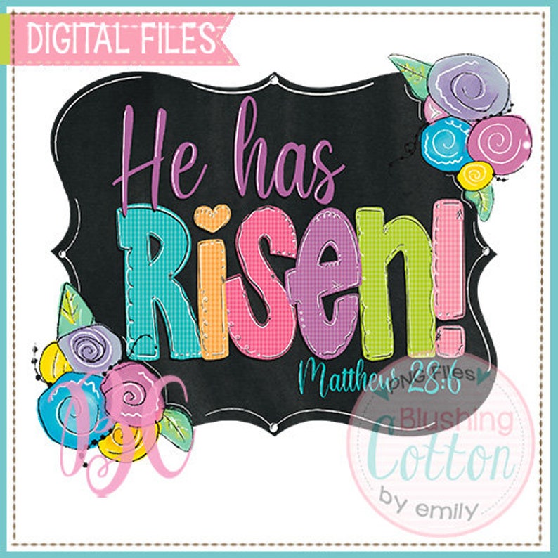 He is Risen Chalkboard PNG Artwork Digital File for Printing Etsy