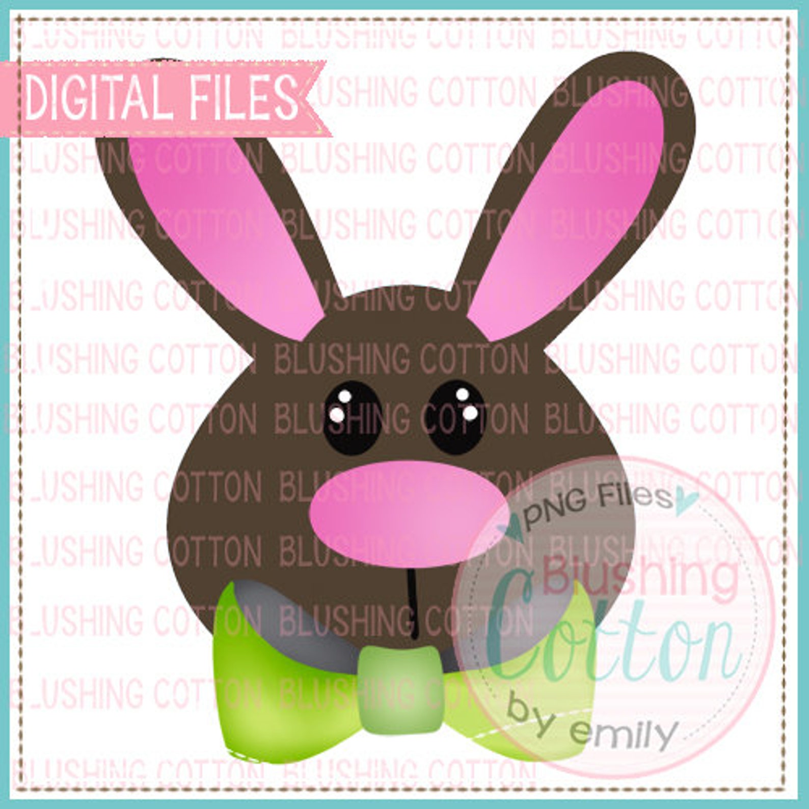 Brown Big Nose Bunny PNG Watercolor Artwork Digital File for | Etsy