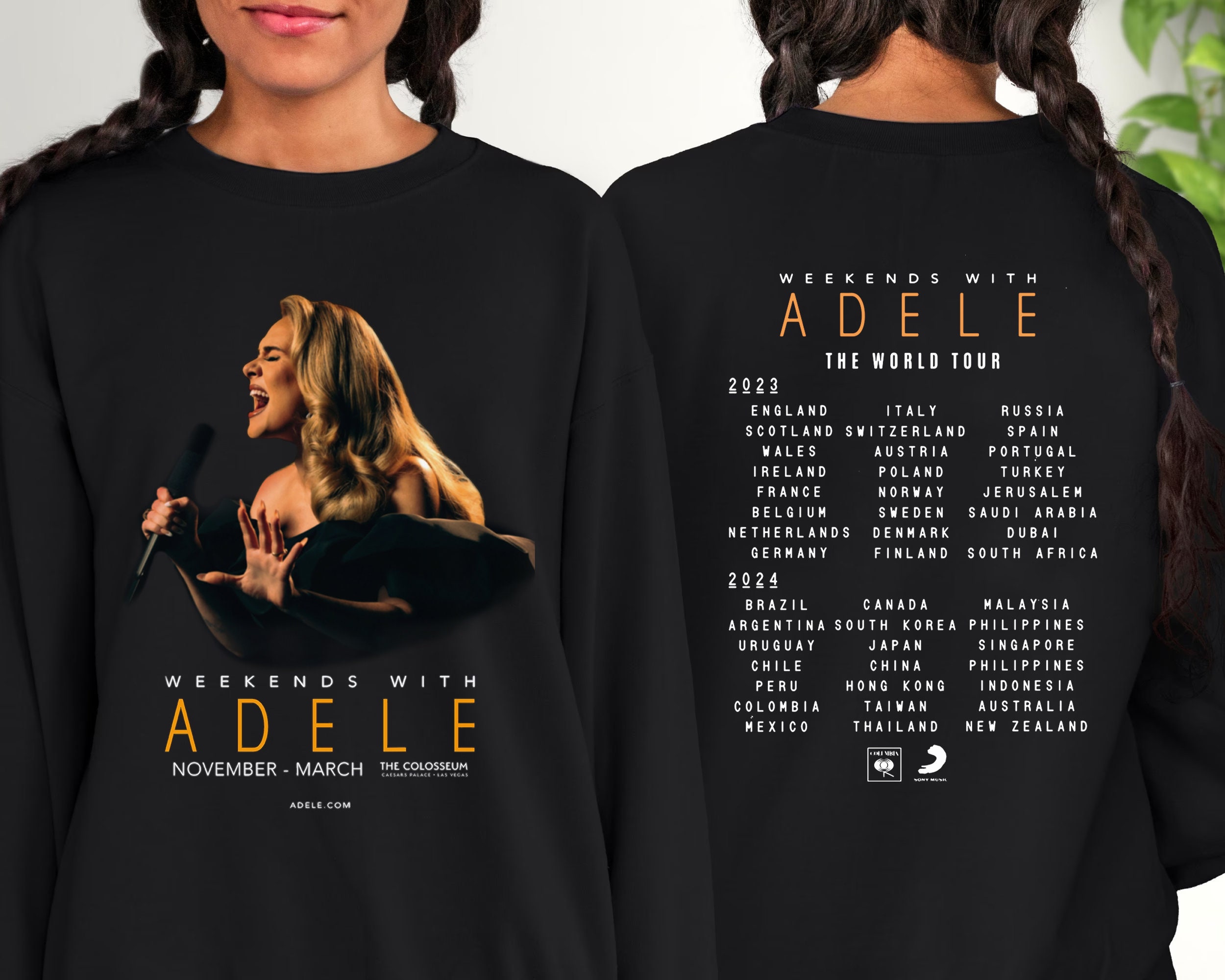 Discover Wochenenden mit Adele The World Tour 2023-2024 Zweiseitiges Pullover