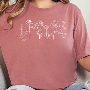 Wild Flowers Shirt, Wildflower Tshirt, Floral Shirt, Botanical Shirt, Flower Shirt, Nature Lover Shirt, Ladies Shirt, Womens Tee, Flower Tee