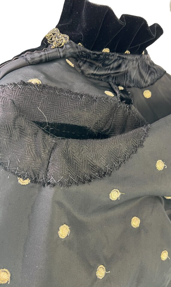 Antique Vintage Black Velvet Fringed Evening Vest… - image 5