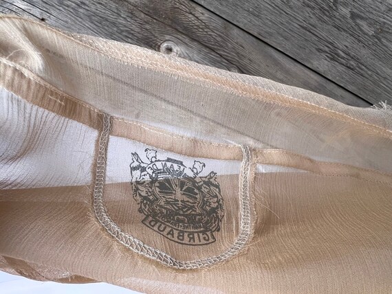 Marithe Francois Girbaud Sheer 100% Silk Tan Slee… - image 5