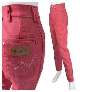 Vintage 1960&#39;s Wrangler Misses Hot Pink High Rise Jeans Size Misses 9/10 Slim