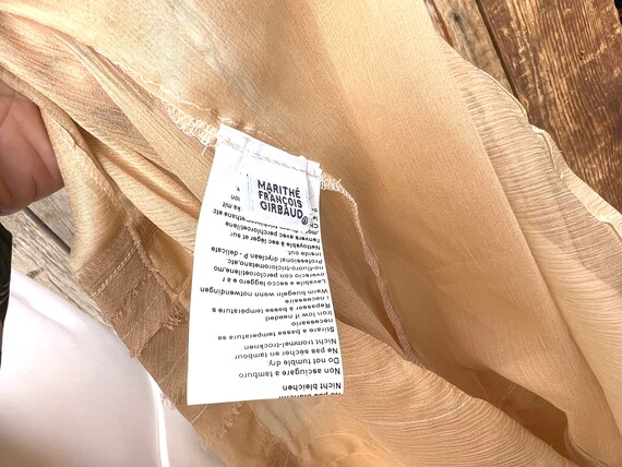 Marithe Francois Girbaud Sheer 100% Silk Tan Slee… - image 9