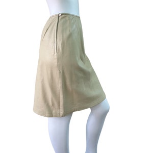 BONNIE CASHIN c.1960-1970 SILLS Ivory Tan Angola Leather Pencil Skirt Size Small