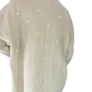 Issey Miyake Vintage Unstructured Tan Linen Jacket Blazer Raw Hems Size Medium image 8