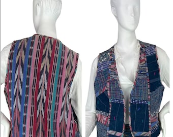 Vintage c.1990's Susan Snover x Katherine Sylvan Handwoven Embroidered Vest