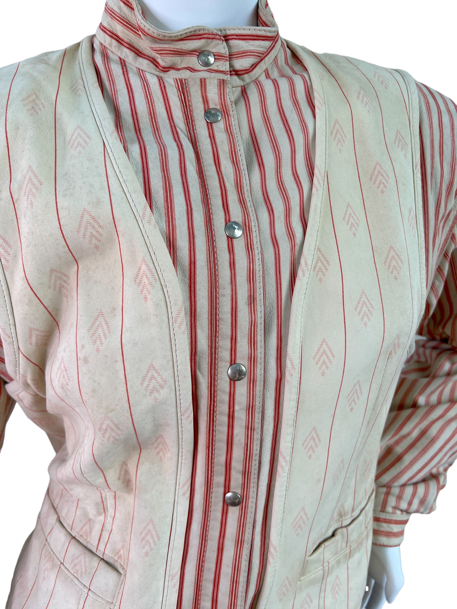 Vtg GIORGIO ARMANI 1970's Goat Skin Leather Top & Vest Combo Vtg GIORGIO ARMANI 1970's Goat Skin Leather Top & Vest Combo