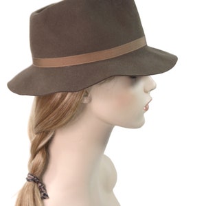 Vintage Borsalino Italian Brown Wool Felt Women’s Fedora Hat, Size 6 7/8