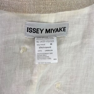 Issey Miyake Vintage Unstructured Tan Linen Jacket Blazer Raw Hems Size Medium image 4