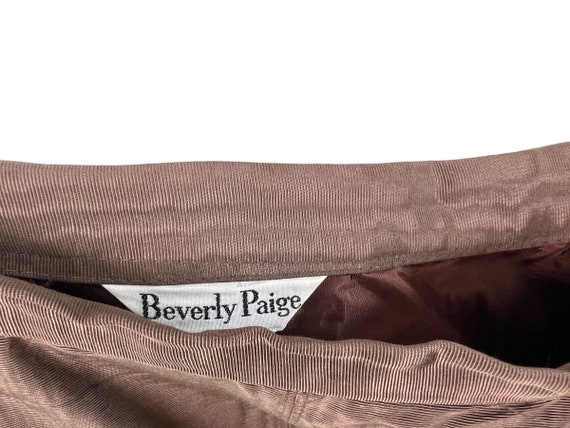 Beverly Paige Vintage 1960's Brown Moire Taffeta … - image 7