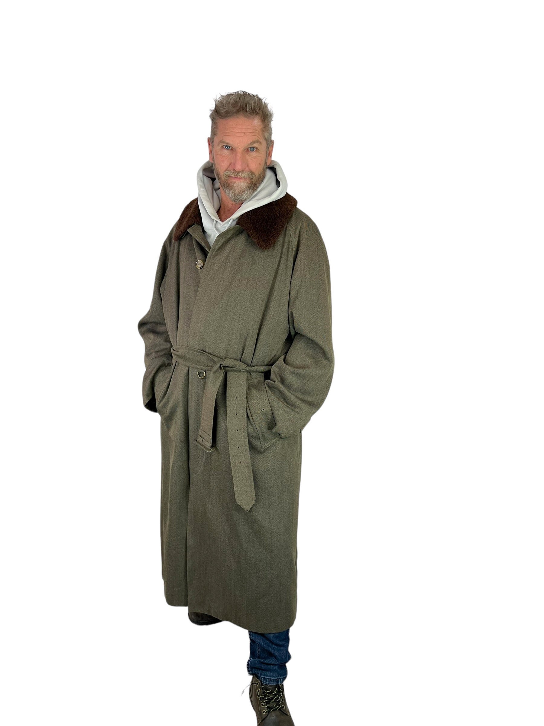 Burberry Trench Coat, 175, Moss Green, Vintage, Excellent Condition