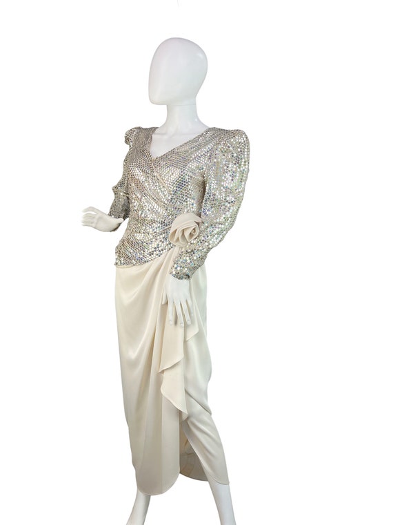 Estevez Vtg 1970's Disco Sequin Formal Dress with 