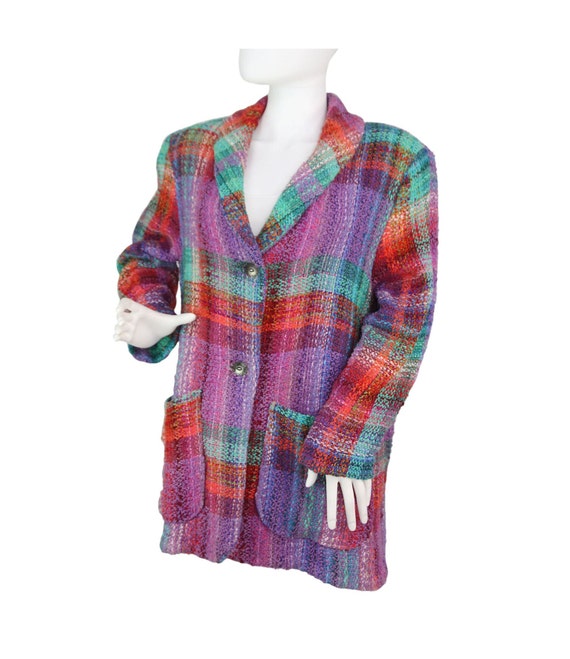 Elizabeth Jenkins Fiber Artist Taos New Mexico Handwoven Long Blazer Jacket Size M/L