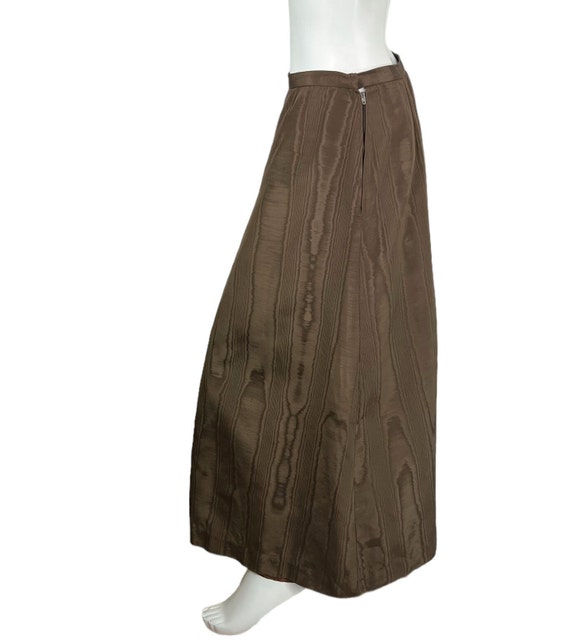 Beverly Paige Vintage 1960's Brown Moire Taffeta … - image 3