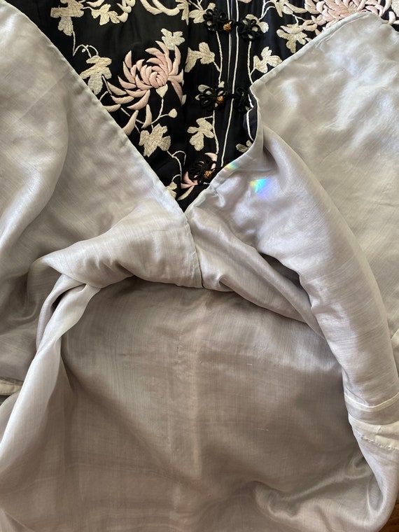 Antique 1930s Vintage Silk Floral Embroidered Chi… - image 9