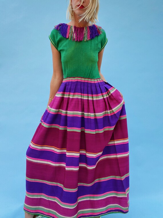 Vintage 60s or 40s Ethnic Costume Maxi Dress