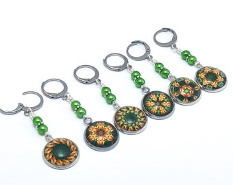 Removable Stitch Markers for Knitting and Crochet, Gift for Knitter, Locking Stitch Marker, Mandala, Knitting Mom Gift